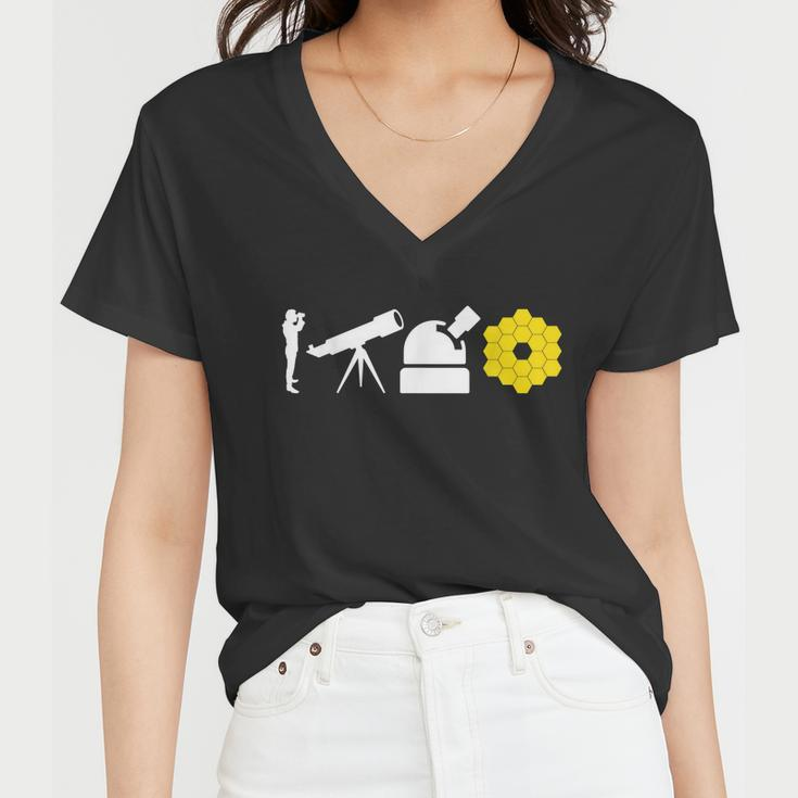 Evolution Of Astronomy Telescopes James Webb Space Telescope Tshirt Women V-Neck T-Shirt