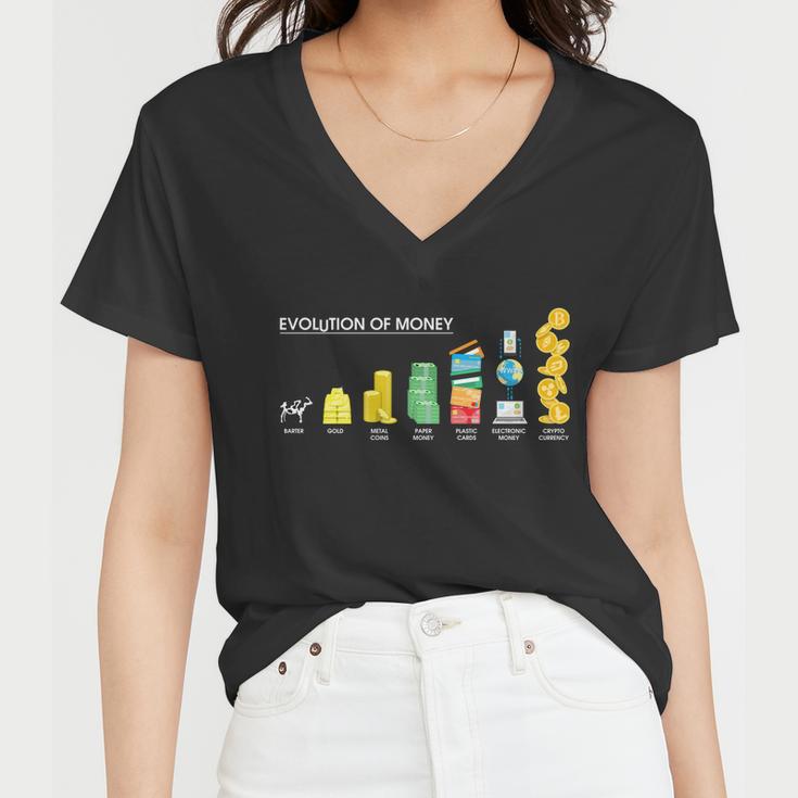 Evolution Of Money Tshirt Women V-Neck T-Shirt