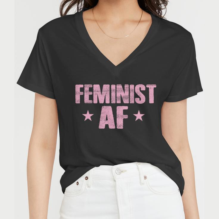 Feminist Af V2 Women V-Neck T-Shirt