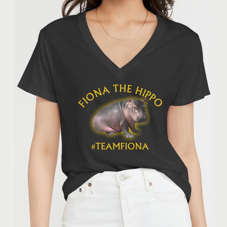 Fiona The Hippo Teamfiona Photo Women V-Neck T-Shirt