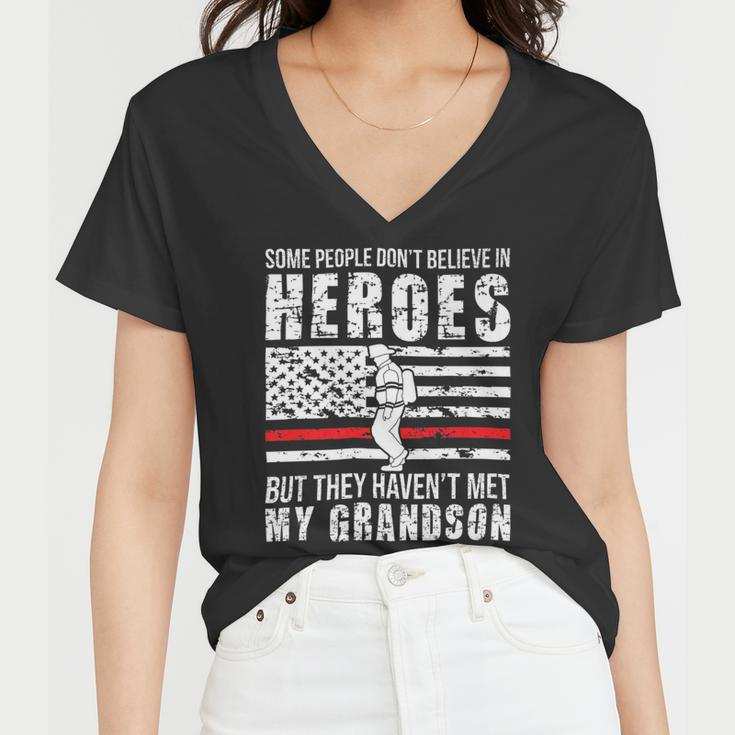 Firefighter Proud Fireman Grandpa Of A Firefighter Grandpa V2 Women V-Neck T-Shirt