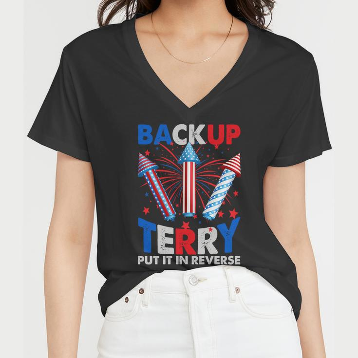 Fouth 4Th Of July Back Up Terry Put It In Reverse Women V-Neck T-Shirt