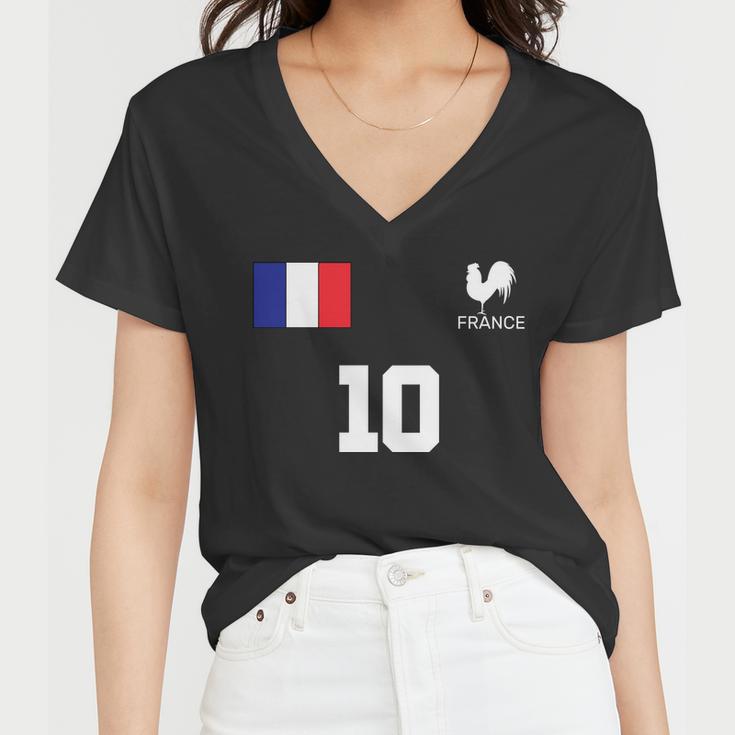 France Soccer Jersey Tshirt Women V-Neck T-Shirt