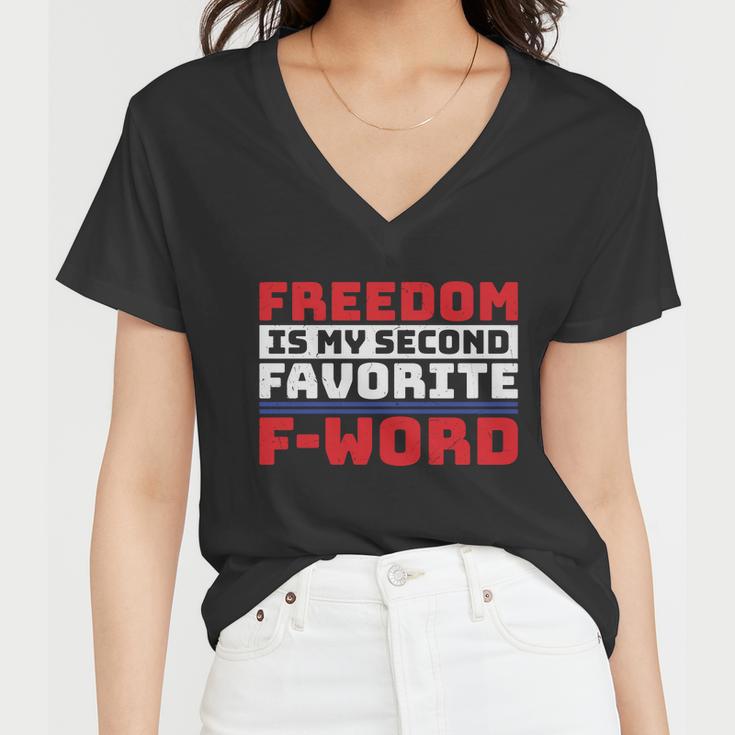 Freedom My Second Favorite F Word Plus Size Shirt For Men Women And Family Women V-Neck T-Shirt