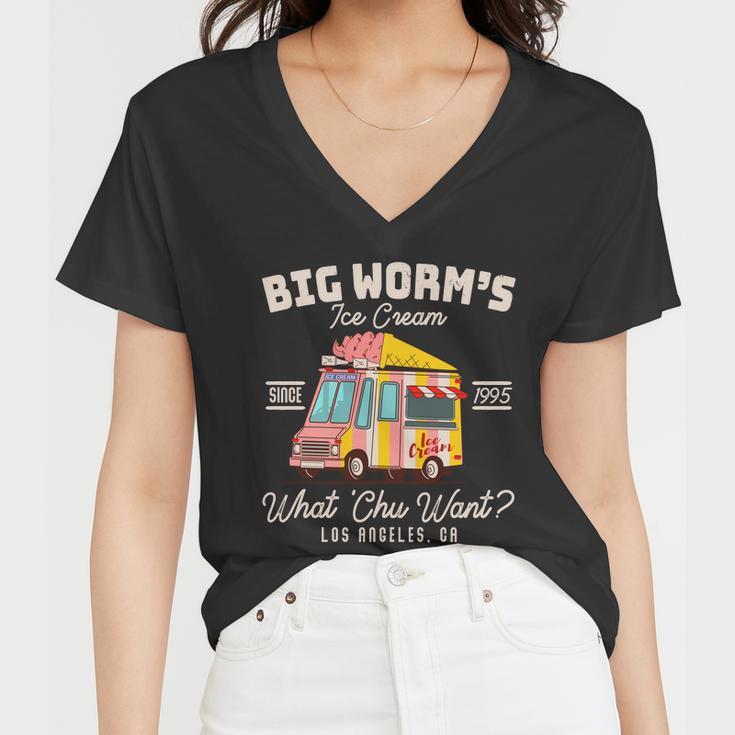 Funny Big Worms Ice Cream What Chu Want Since 1995 Tshirt Women V-Neck T-Shirt