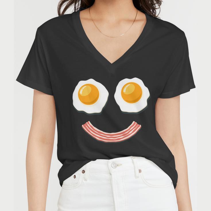 Funny Breakfast Bacon And Eggs Tshirt Women V-Neck T-Shirt