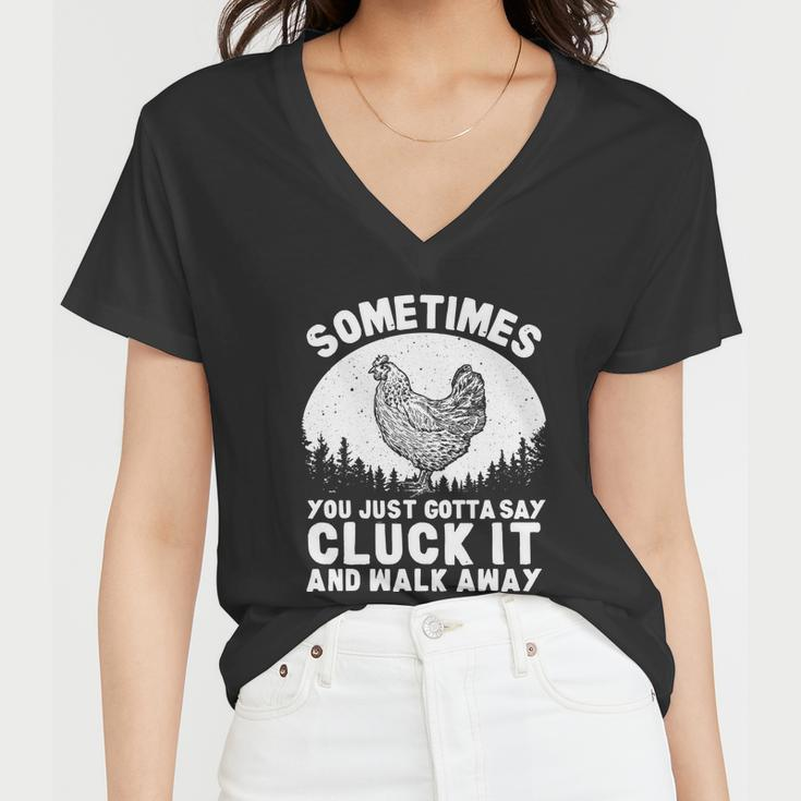 Funny Chicken Art For Chicken Lover Hen Farmer Women V-Neck T-Shirt