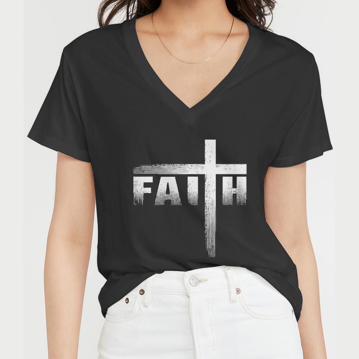 Funny Christian Faith Cross Christian Faith Cross Women V-Neck T-Shirt