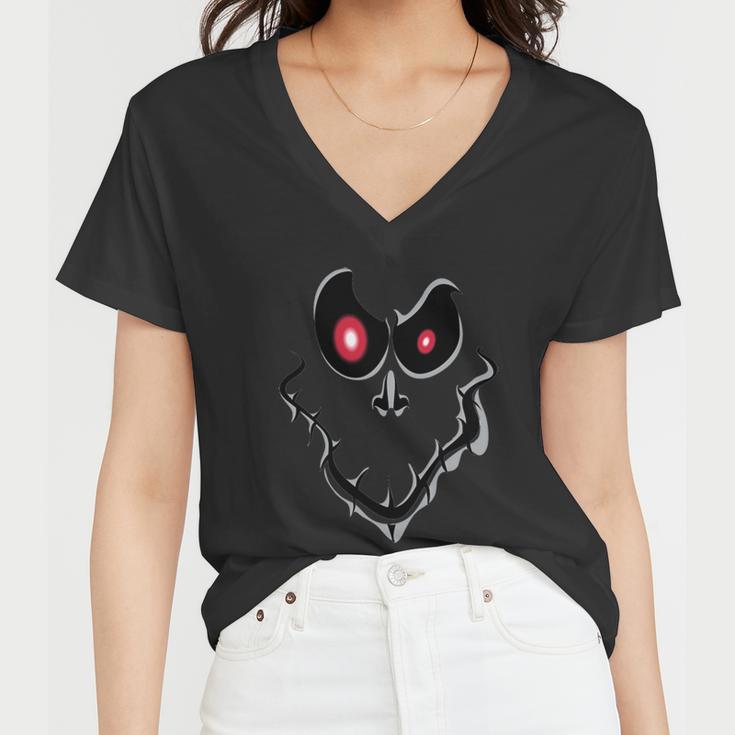 Funny Ghost Face Halloween Tshirt Women V-Neck T-Shirt