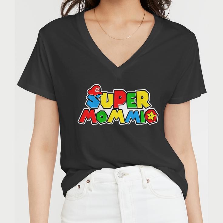 Funny Super Mommio Mothers Day Gamer Tshirt Women V-Neck T-Shirt