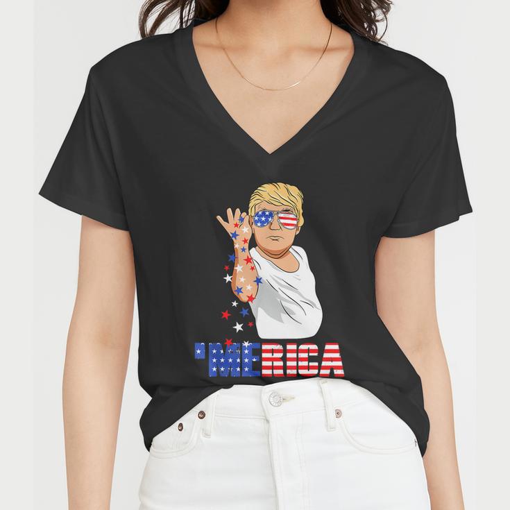 Funny Trump Salt Merica Freedom 4Th Of July Tshirt Gifts Women V-Neck T-Shirt