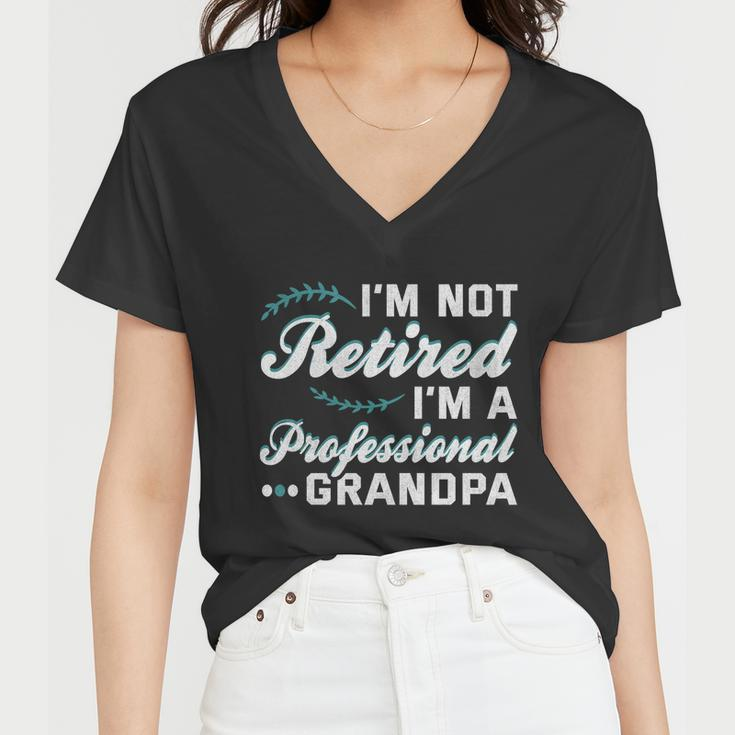 Grandpa Shirts Funny Fathers Day Retired Grandpa Long Sleeve Tshirt Women V-Neck T-Shirt