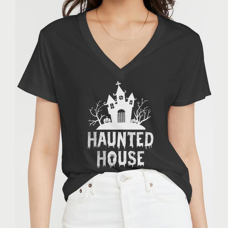 Haunted House Funny Halloween Quote V3 Women V-Neck T-Shirt