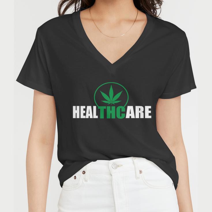 Health Care Thc Weed Tshirt Women V-Neck T-Shirt