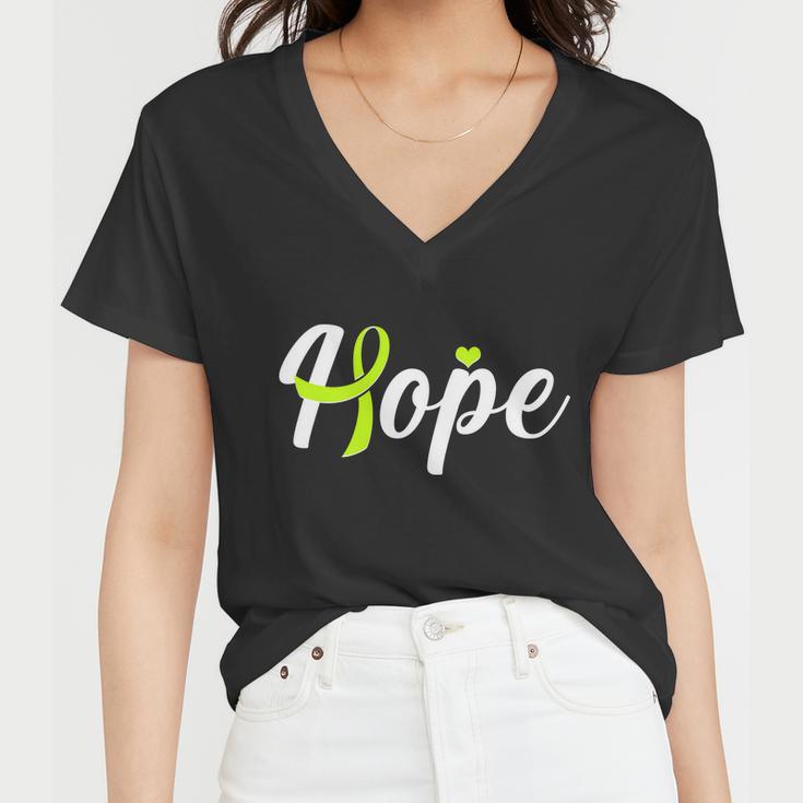 Hope Lymphoma Cancer Awareness Women V-Neck T-Shirt