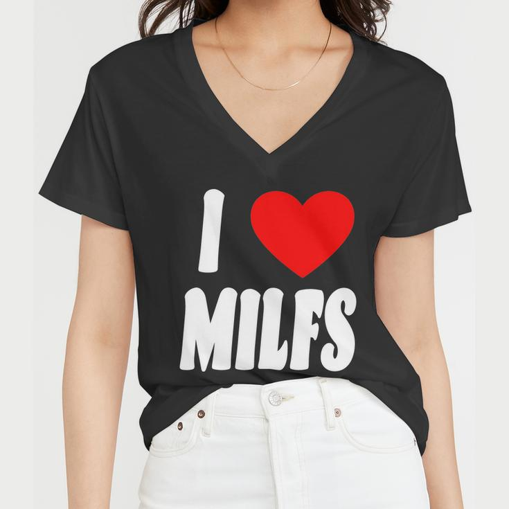 I Heart Milfs Tshirt Women V-Neck T-Shirt