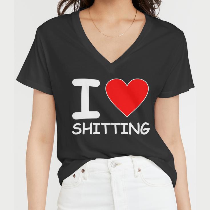 I Heart Shitting Poop Women V-Neck T-Shirt