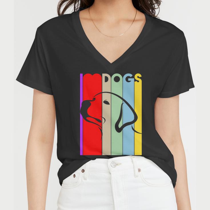 I Love Dogs Cute Dog Lovers Women V-Neck T-Shirt