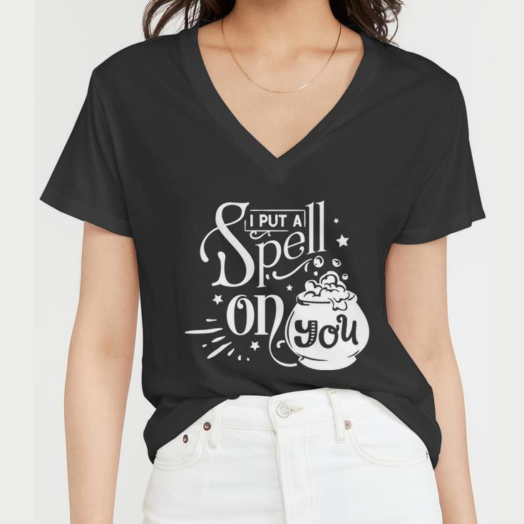 I Put A Spell On You Halloween Quote V7 Women V-Neck T-Shirt