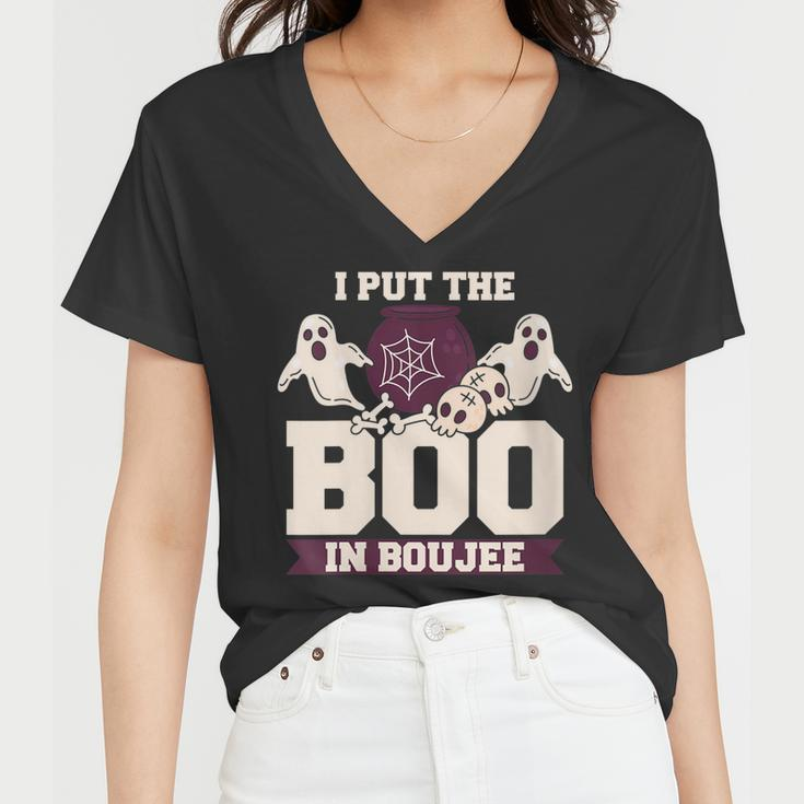 I Put The Boo In Boujee Boo Halloween Party Women V-Neck T-Shirt