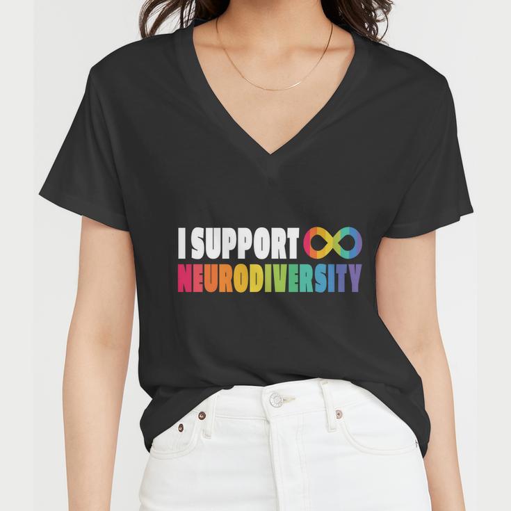 I Support Neurodiversity Women V-Neck T-Shirt