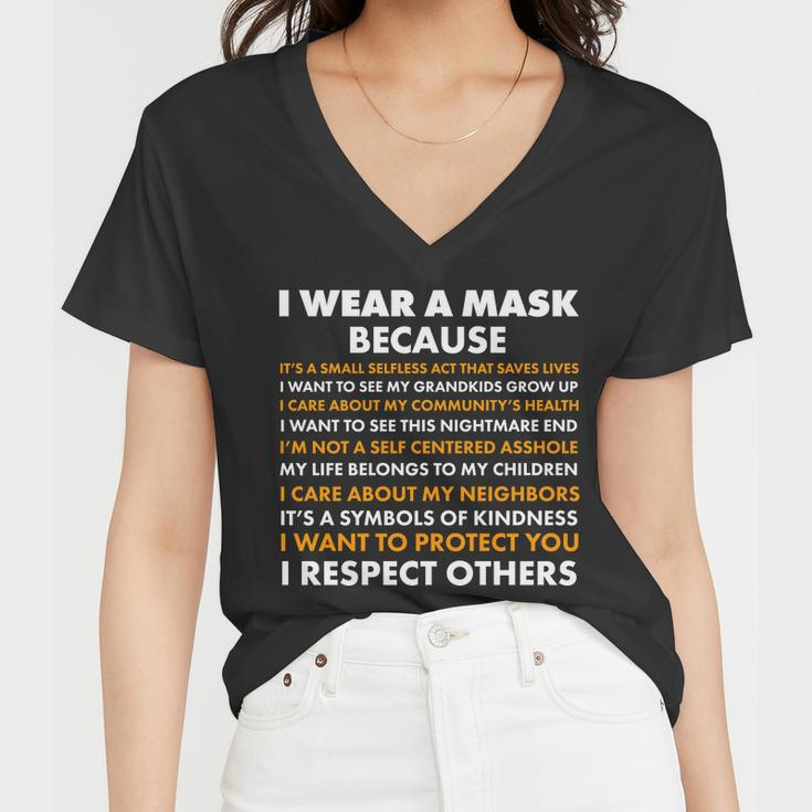 I Wear A Mask Because I Want To Protect You Women V-Neck T-Shirt
