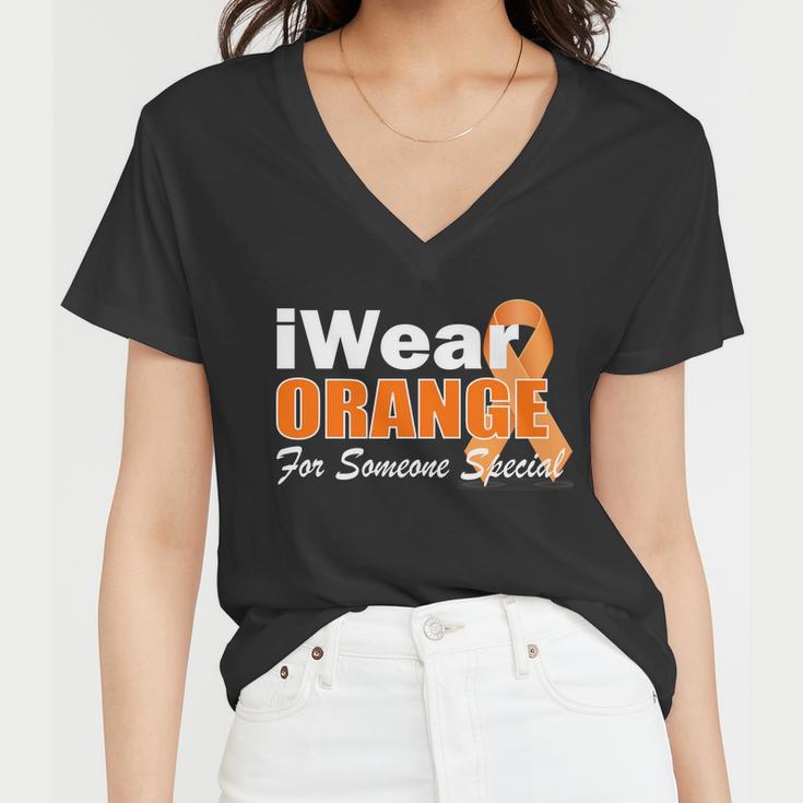 I Wear Orange For Someone I Love Leukemia Tshirt Women V-Neck T-Shirt