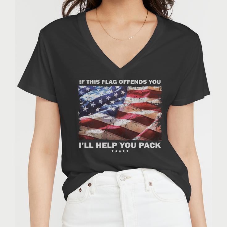 If This Flag Offends You Ill Help You Pack Tshirt Women V-Neck T-Shirt
