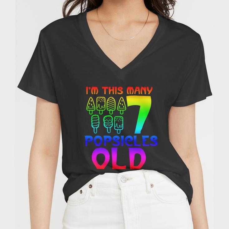 Im This Many Popsicles Old Funny Birthday For Men Women Great Gift Women V-Neck T-Shirt
