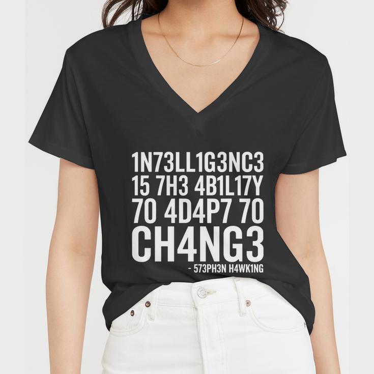 Intelligence Stephen Hawking Tshirt Women V-Neck T-Shirt