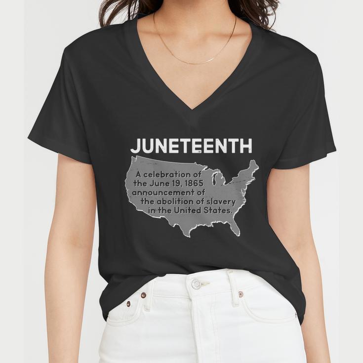 Juneteenth African American Black Us History Women V-Neck T-Shirt