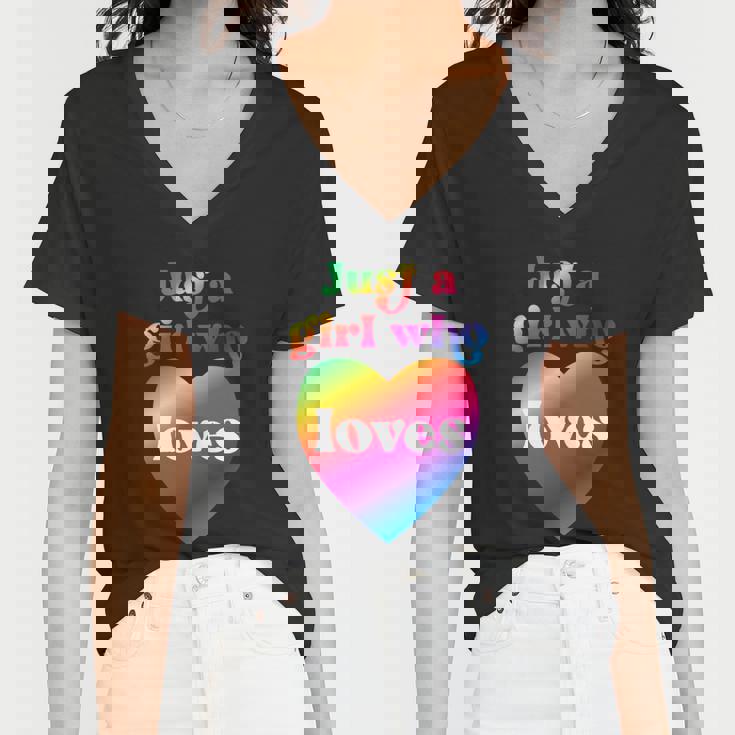 Just A Girl Who Loves Just A Girl Who Loves Graphic Design Printed Casual Daily Basic Women V-Neck T-Shirt Just A Girl Who Loves Just A Girl Who Loves Graphic Design Printed Casual Daily Basic Women V-Neck T-Shirt