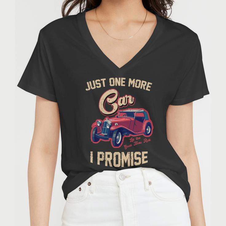 Just One More Car I Promise Vintage Classic Old Cars Women V-Neck T-Shirt