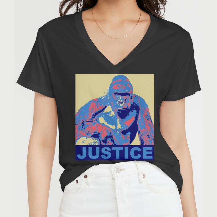 Justice For Harambe Rip Poster Women V-Neck T-Shirt