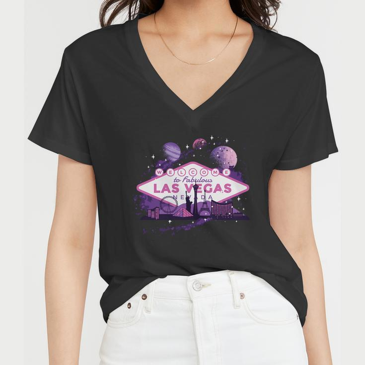 Las Vegas Galaxy Skyline Women V-Neck T-Shirt