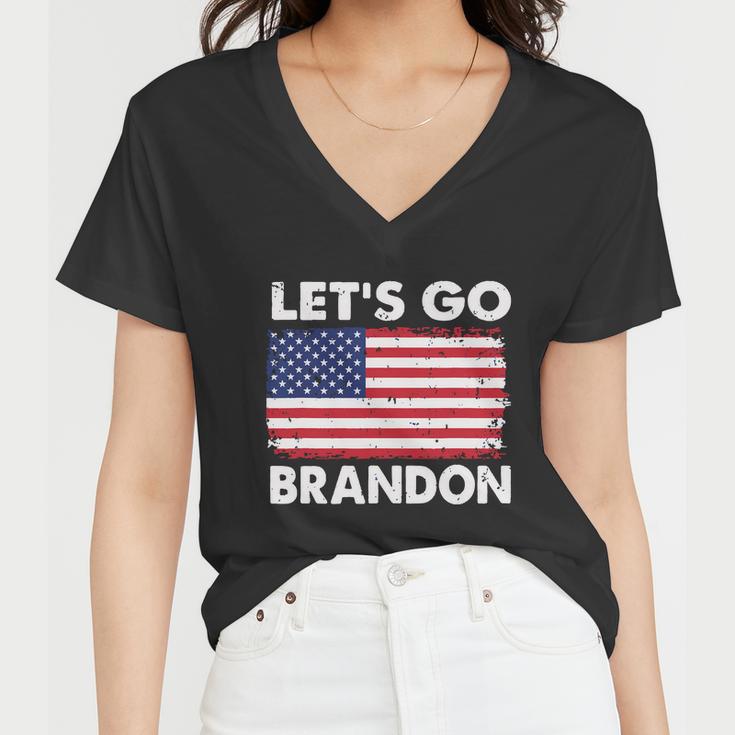 Lets Go Brandon Lets Go Brandon Flag Women V-Neck T-Shirt