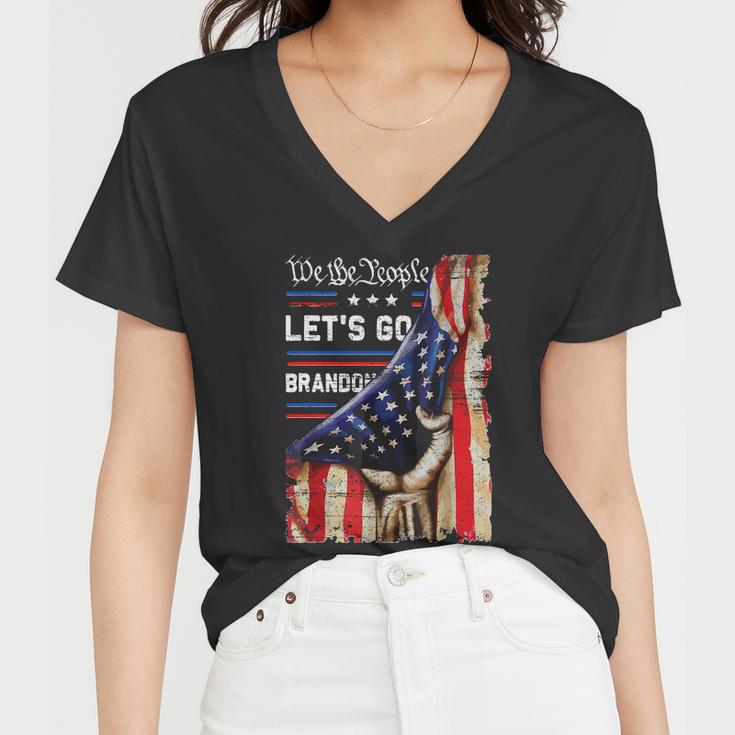 Lets Go Branson Brandon Conservative Anti Liberal Women V-Neck T-Shirt