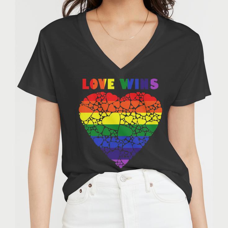 Love Wins Heart Women V-Neck T-Shirt