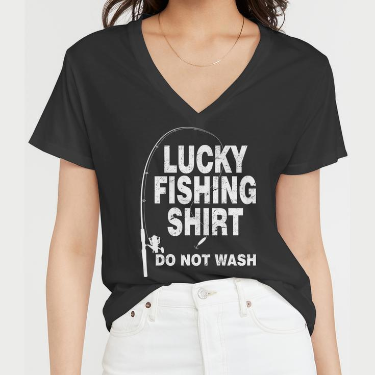 Lucky Fishing Shirt Do Not Wash Tshirt Women V-Neck T-Shirt