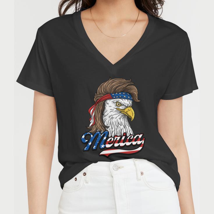 Merica Cute Gift Patriotic Usa Eagle Of Freedom Cute Gift 4Th Of July Gift Women V-Neck T-Shirt