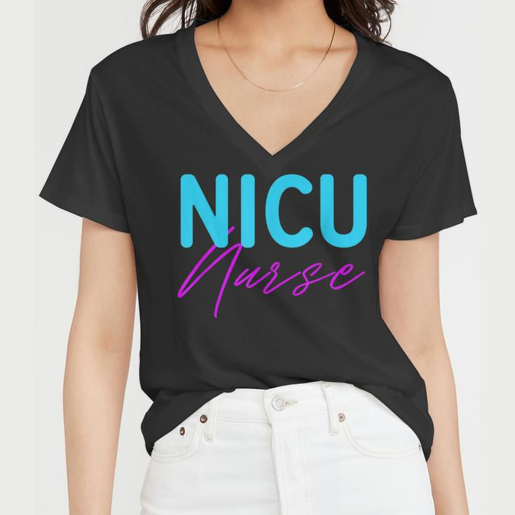 Newborn Intensive Care Unit Nurse Nicu Nurse Women V-Neck T-Shirt