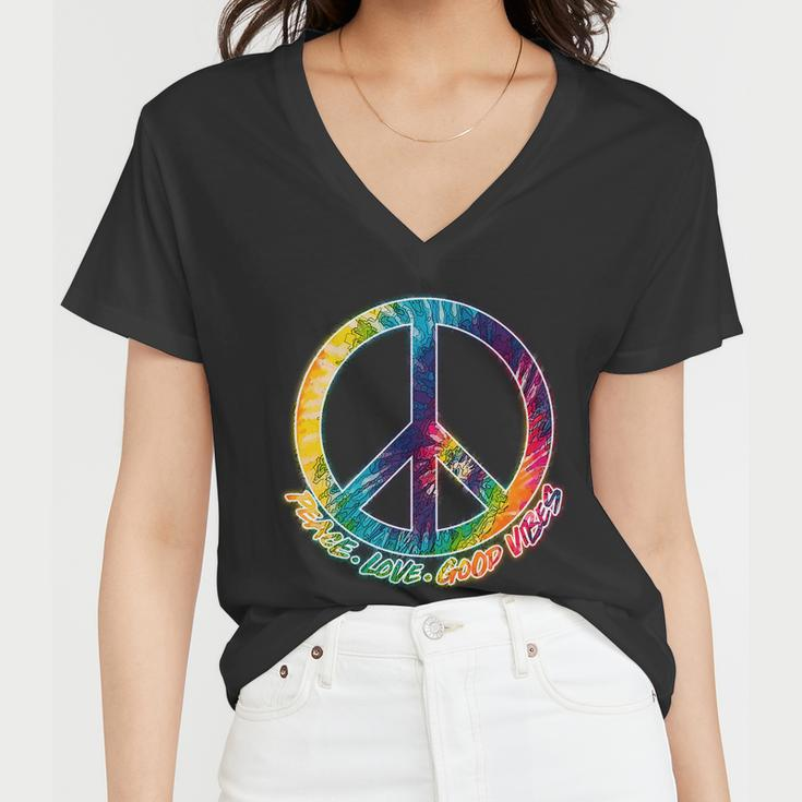 Peace Love Good Vibes Tshirt Women V-Neck T-Shirt
