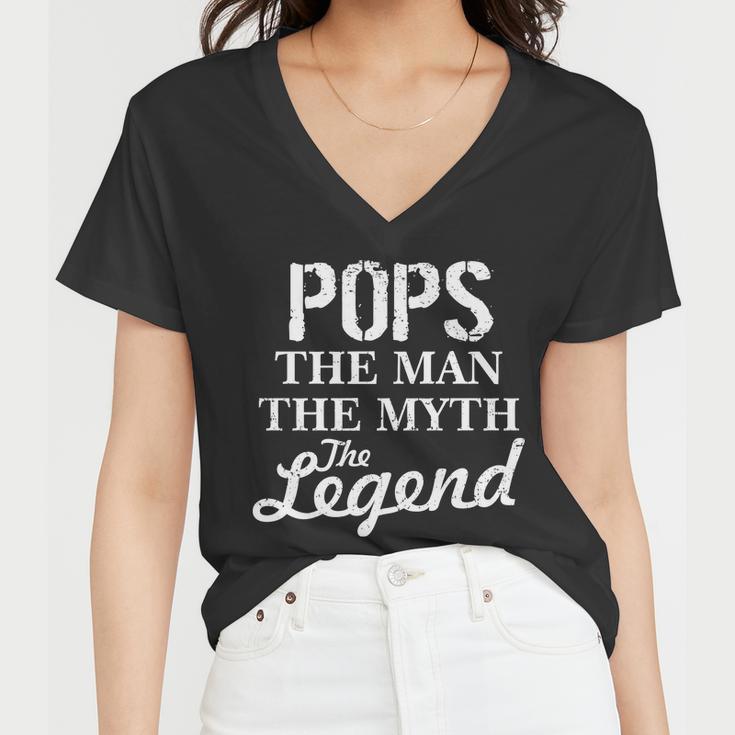 Pops The Man Myth Legend Women V-Neck T-Shirt