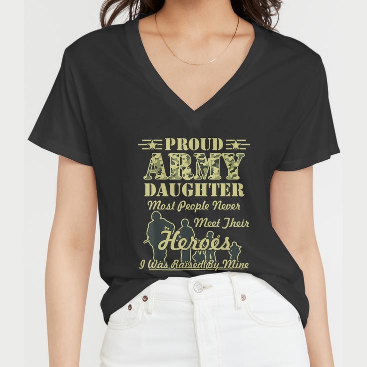 Proud Army Daughter Gift Women V-Neck T-Shirt