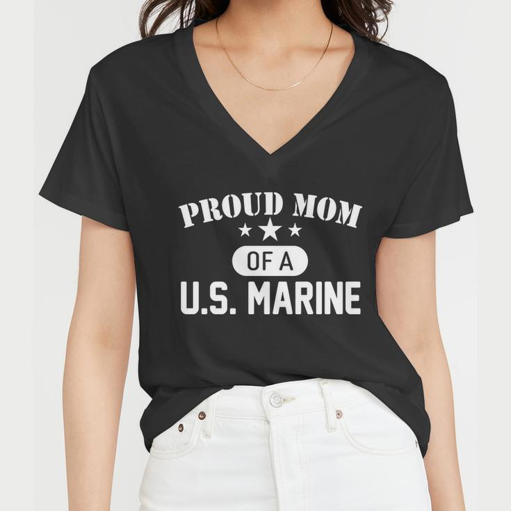 Proud Mom Of A US Marine Mothers Day Women V-Neck T-Shirt