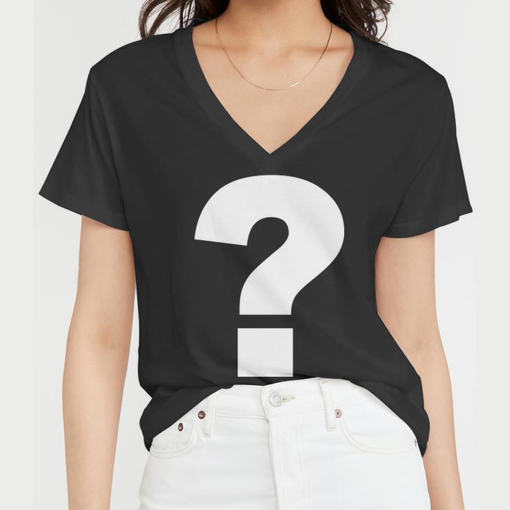 Question Mark Logo Tshirt Women V-Neck T-Shirt