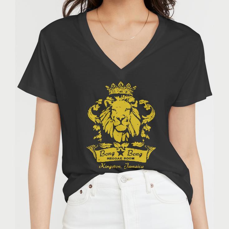 Reggae Lion Bar Tshirt Women V-Neck T-Shirt