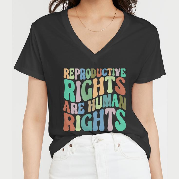 Reproductive Rights Are Human Rights Feminist Pro Choice Women V-Neck T-Shirt