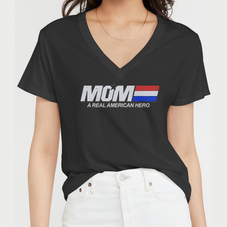 Retro 80S Mom A Real American Hero Women V-Neck T-Shirt