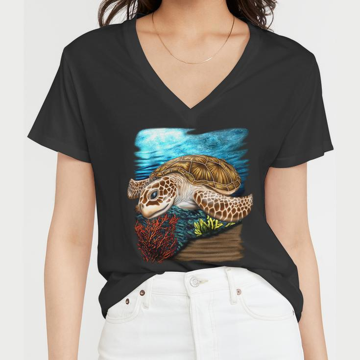 Sea Turtle Ocean V2 Women V-Neck T-Shirt